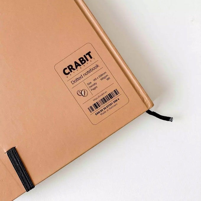 Quà Valentine -  Sổ tay Crabit ruột chấm Dot grid - Espresso