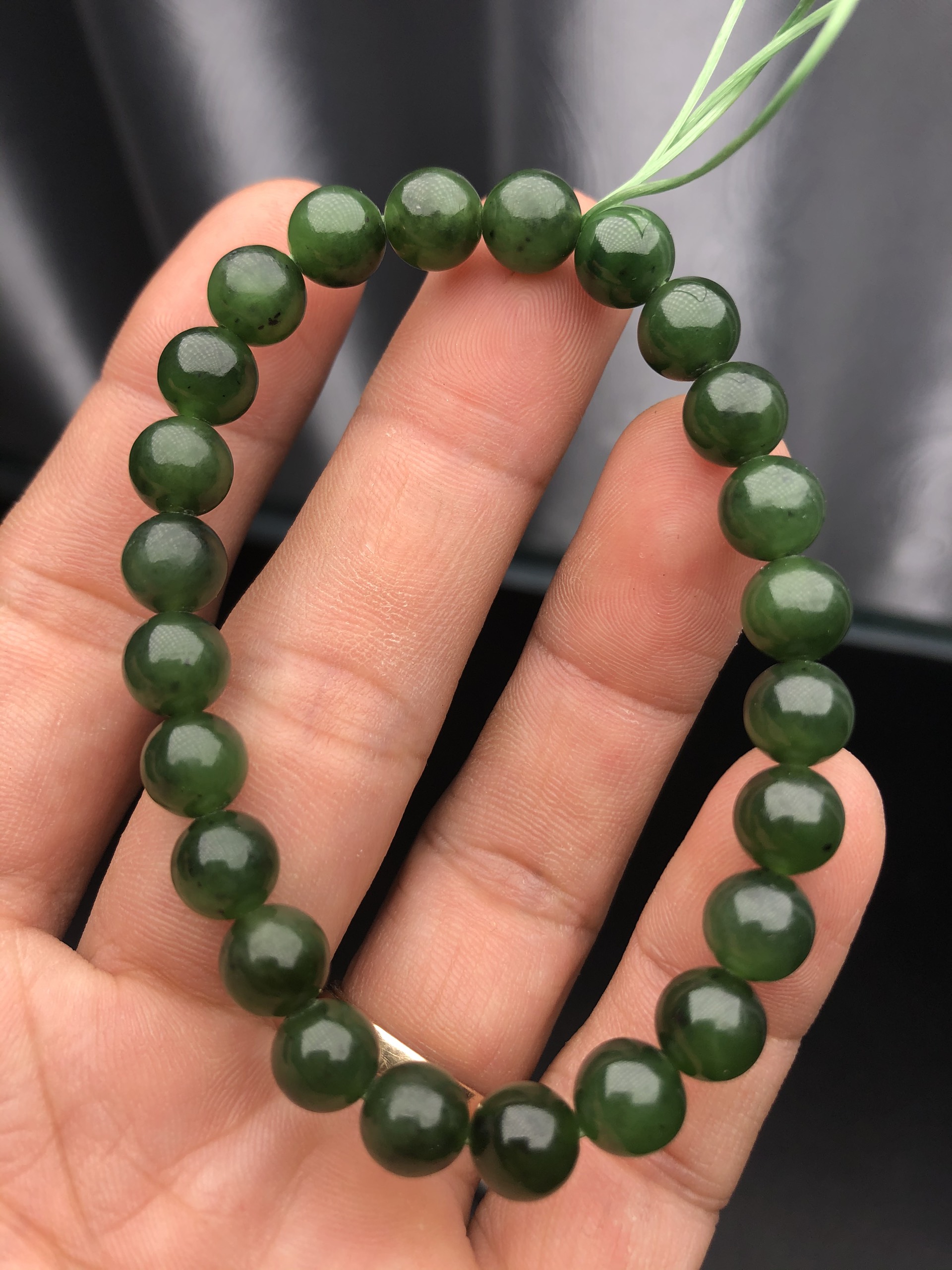 [FreeshipMAX] Vòng tay đá ngọc bích tự nhiên canada 7.5mm