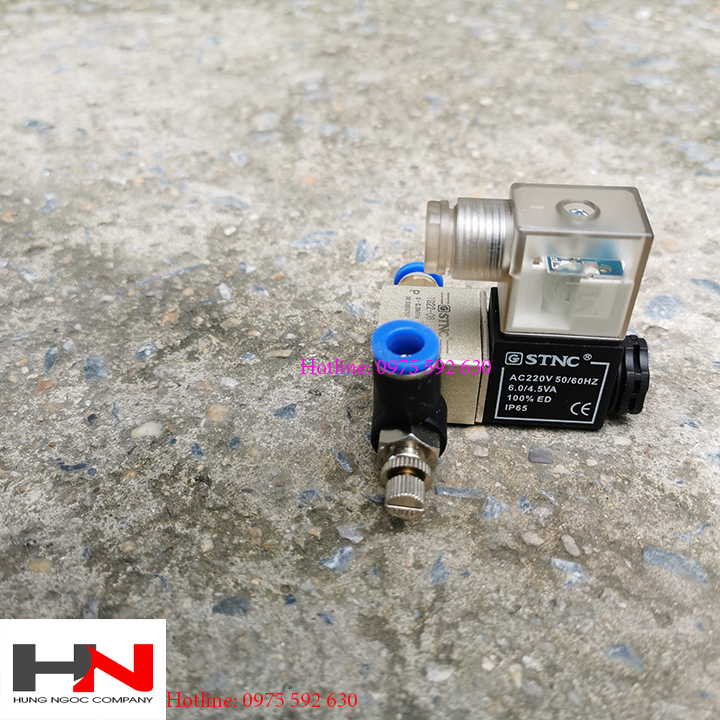 Van điện từ đóng mở khí stnc có núm chỉnh