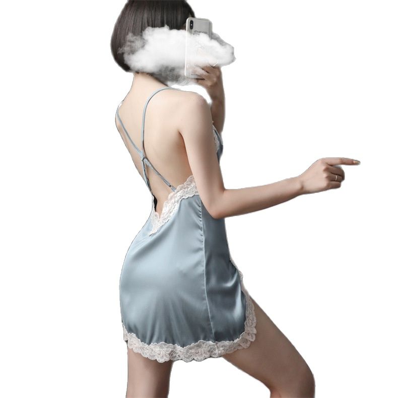 Váy ngủ lụa ren sexy hở lưng HERMOSA (M6)