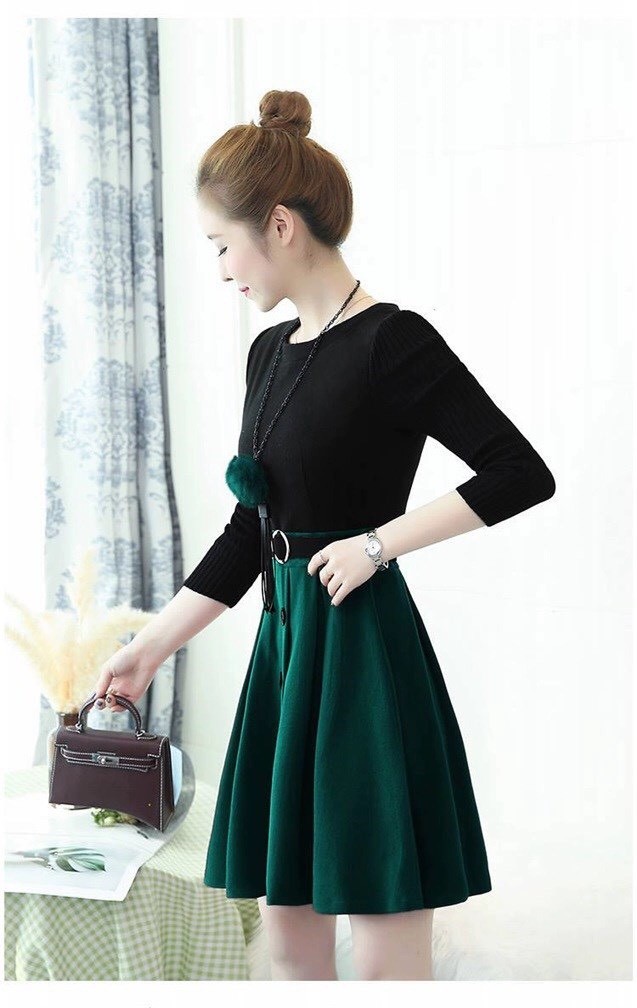 Váy dạ phối màu