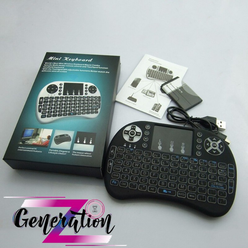 Bàn phím mini không dây i8 có led cho android box, laptop - keyboard mouse touchpad mini led