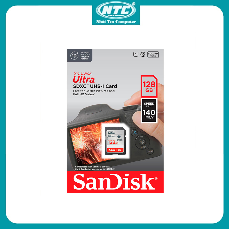 SanDisk Ultra 128GB U1 140 MB/s (Grey) SDXC camera memory card
