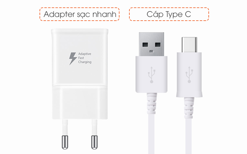 Bộ sạc nhanh dùng cho Samsung A51 (Cam Kết Sạc ZIN) (Adaptor Trắng nhám + Cable chuẩn type C) (Fast Charging)