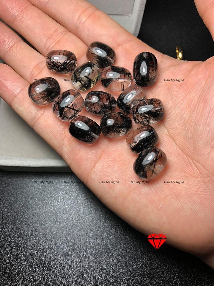 Lu thống thạch anh đen -hàng trong rất đẹp 12li -khoan lỗ 3mm tặng kèm dây đeo Hanmynghe