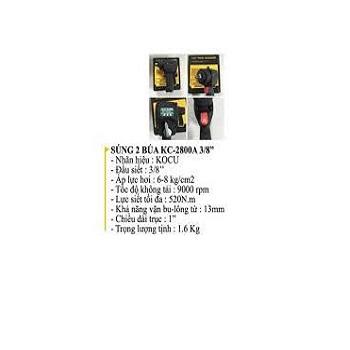 Máy vặn bulong 2 búa 3/8 inch Kocu KC-2800A