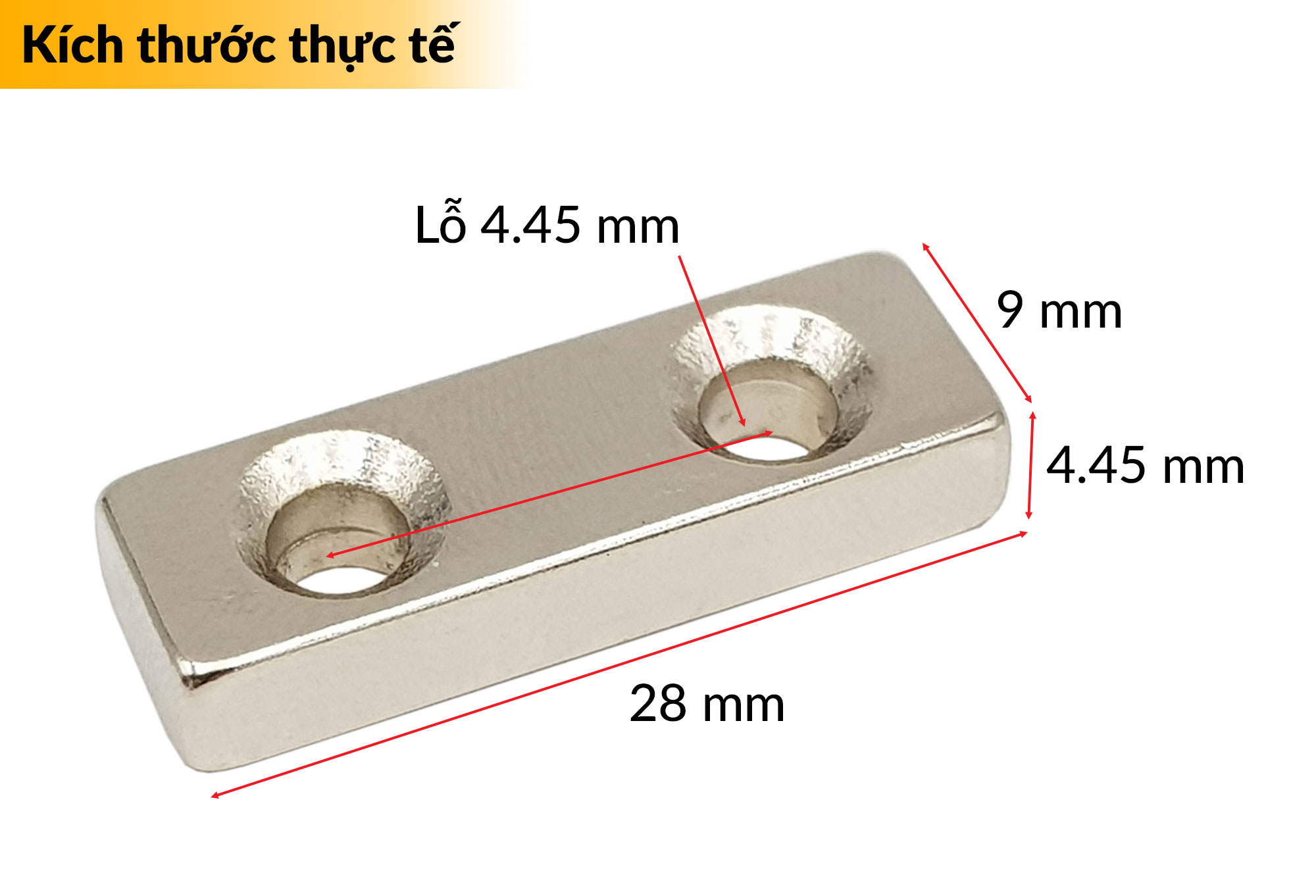 Nam Châm Đất Hiếm 2 lỗ 30x10x5