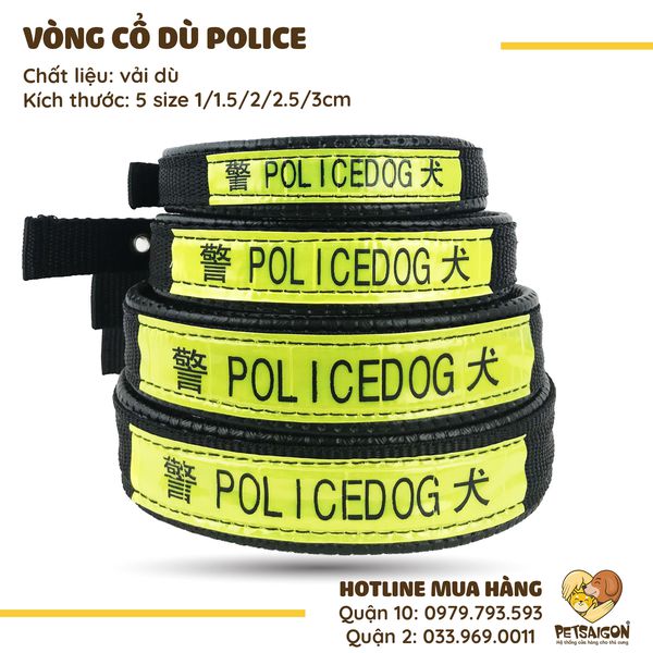 VÒNG CỔ DÙ POLICE CHO CHÓ MÈO