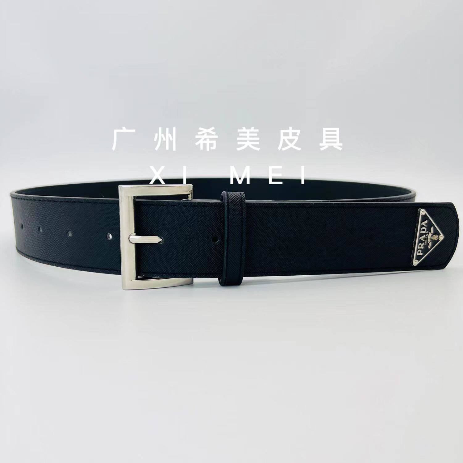 New Prada Belt Korean Version P Buckle Letter Triangle Female Simple Joker  Ladies Belt with Suit Jacket Belt. 