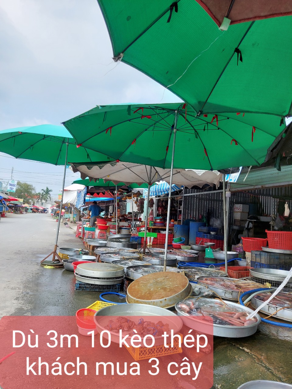 Dù vải tốt chính tâm dù bán hàng đường kính 3 mét