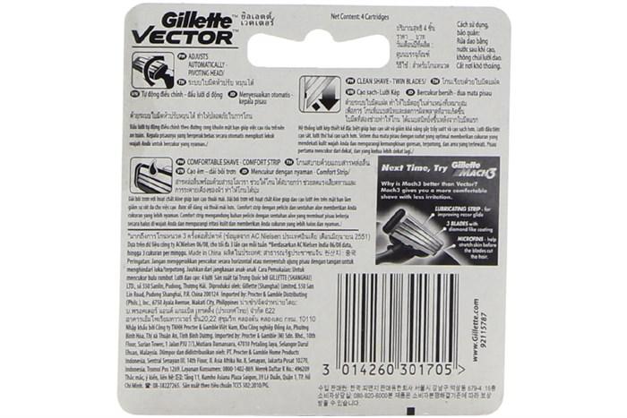 [HCM](Chính Hãng) set 3 hộp Lưỡi Cạo Kép Gillette Vector (4 lưỡi/1hôp)