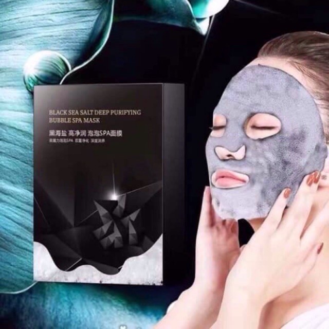 Combo 10 Miếng Mặt Nạ Lụa Sủi Bọt Thải Độc Black Sea Trắng Da