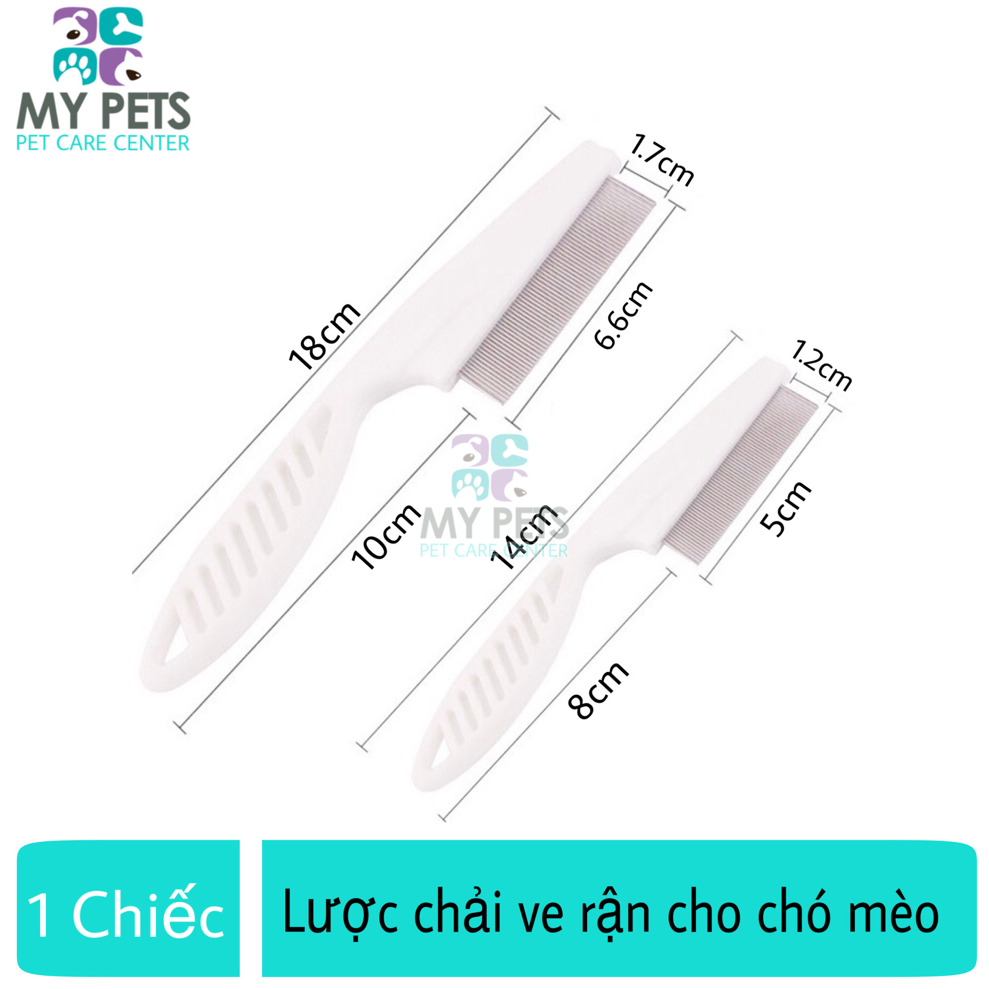 Lược chải ve rận cho chó mèo - Lược chải lông cho chó mèo 2 size lựa chọn