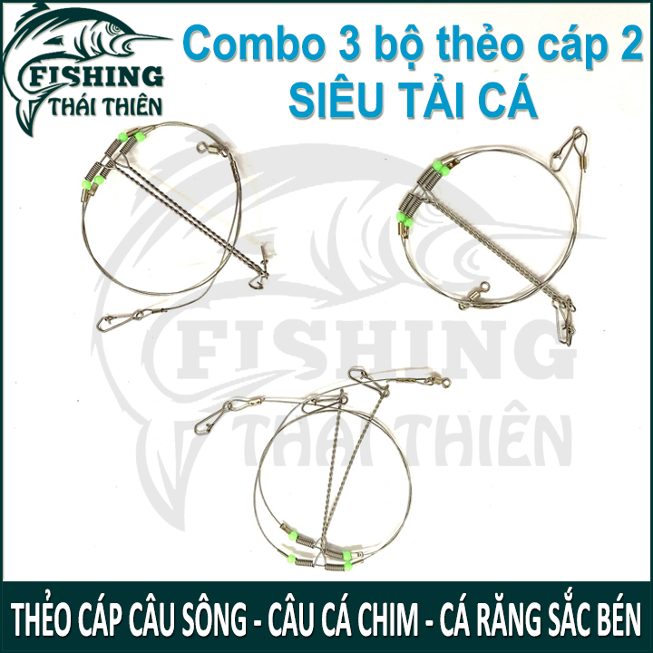 [HCM]Combo 3 bộ thẻo cáp 2 câu sông cá chim cá răng sắc bén