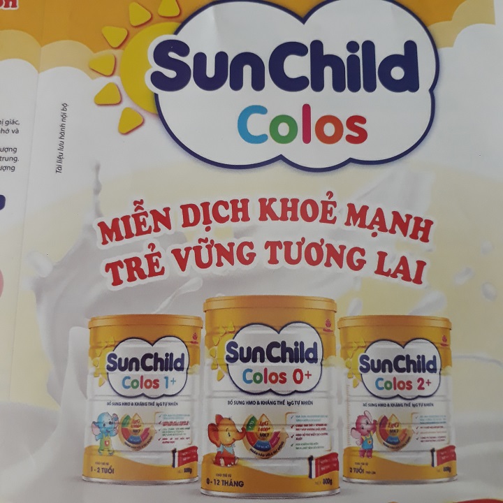 Sữa bột dinh dưỡng SUNCHILD COLOS 0+ ( BỔ SUNG SỮA NON , IgG 1400+ lon 800gr dành cho bé từ 0- 12 tháng)