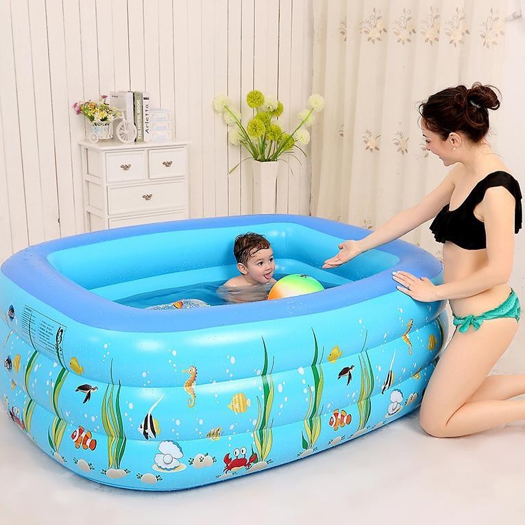 Bể bơi phao có hộp hình chữ nhật tại nhà ngoài trời loại to nhiều Size ( 1m2, 1m3, 1m5, 1m8, 2m1 chi tiết khách xem trong mô tả sản phẩm ah )