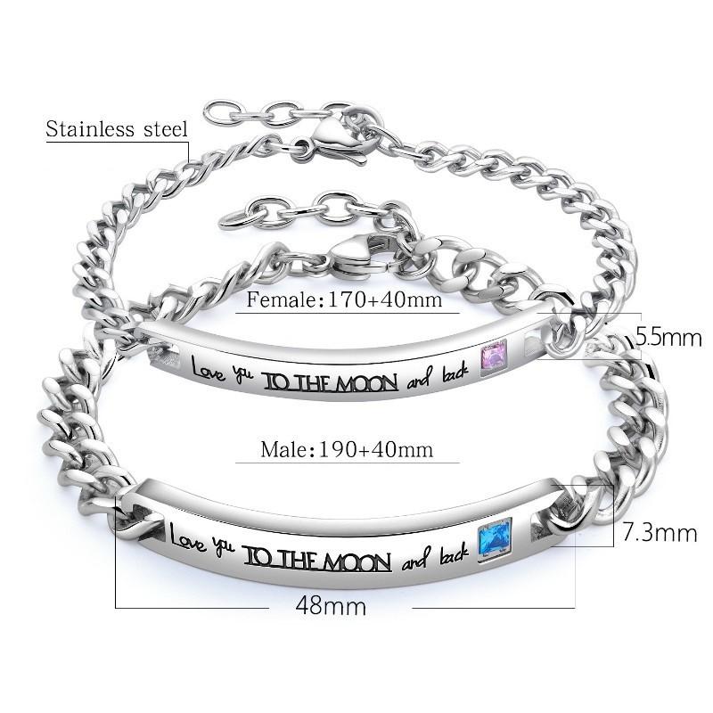 Bộ 2 Lắc Tay Cặp Đôi Titan Ko Đen TT 2488