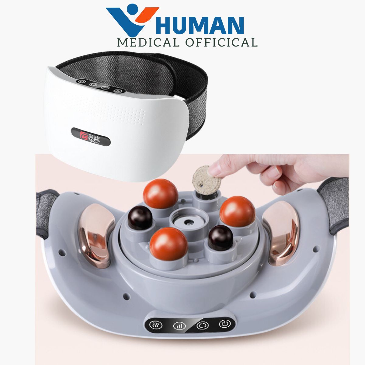 Máy Massage Bụng Giam Mỡ, Đai Massage Đánh Tan Mỡ Bụng Cao Cấp Có Đèn Hồng Ngoại Tích Hợp Đá Nóng Hymalaya Giúp Giảm Mỡ