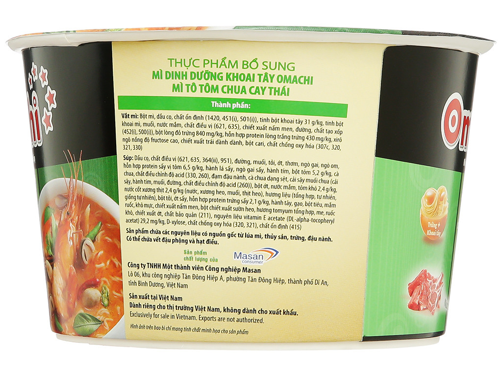 [Date T25/1] Combo Mì Tô Omachi Tôm Chua Cay Thái 91g