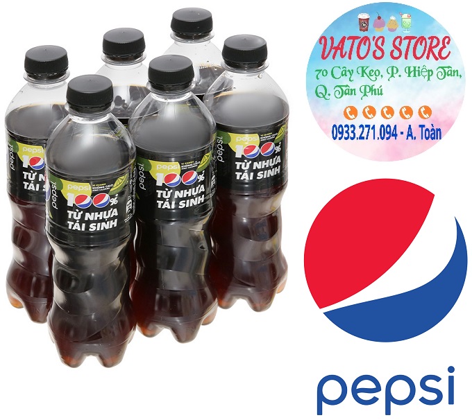 Thùng 24 chai nước ngọt Pepsi không calo vị chanh 390ml / Lốc 6 chai nước ngọt Pepsi không calo vị chanh 390ml