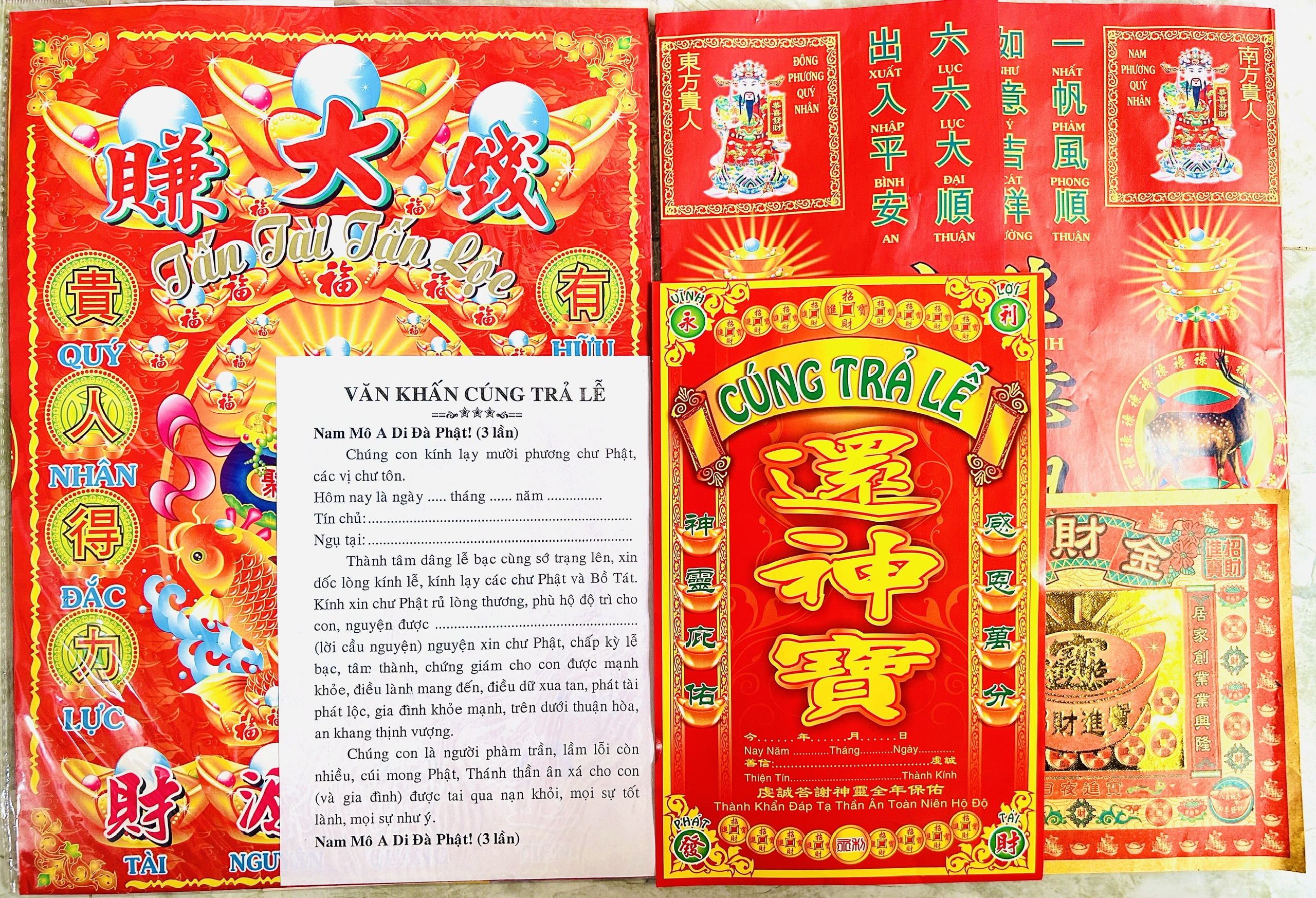 Bộ Giấy Cúng Trả Lễ [Kèm Bài Khấn] - Nhang Đèn Thiên Lộc