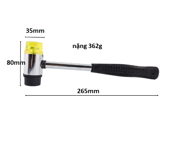 Búa 2 đầu cao su, đầu lớn, dụng cụ làm da handmade