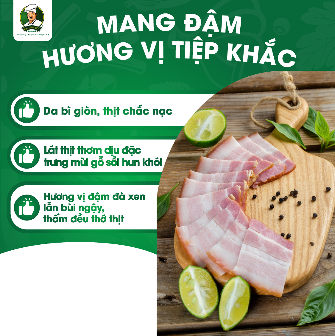 [ Chỉ giao HCM & Hà Nội] Ba chỉ hun khói 300g Ông già Ika