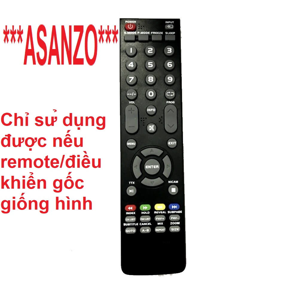 Remote điều khiển tivi ASANZO LCD nâu