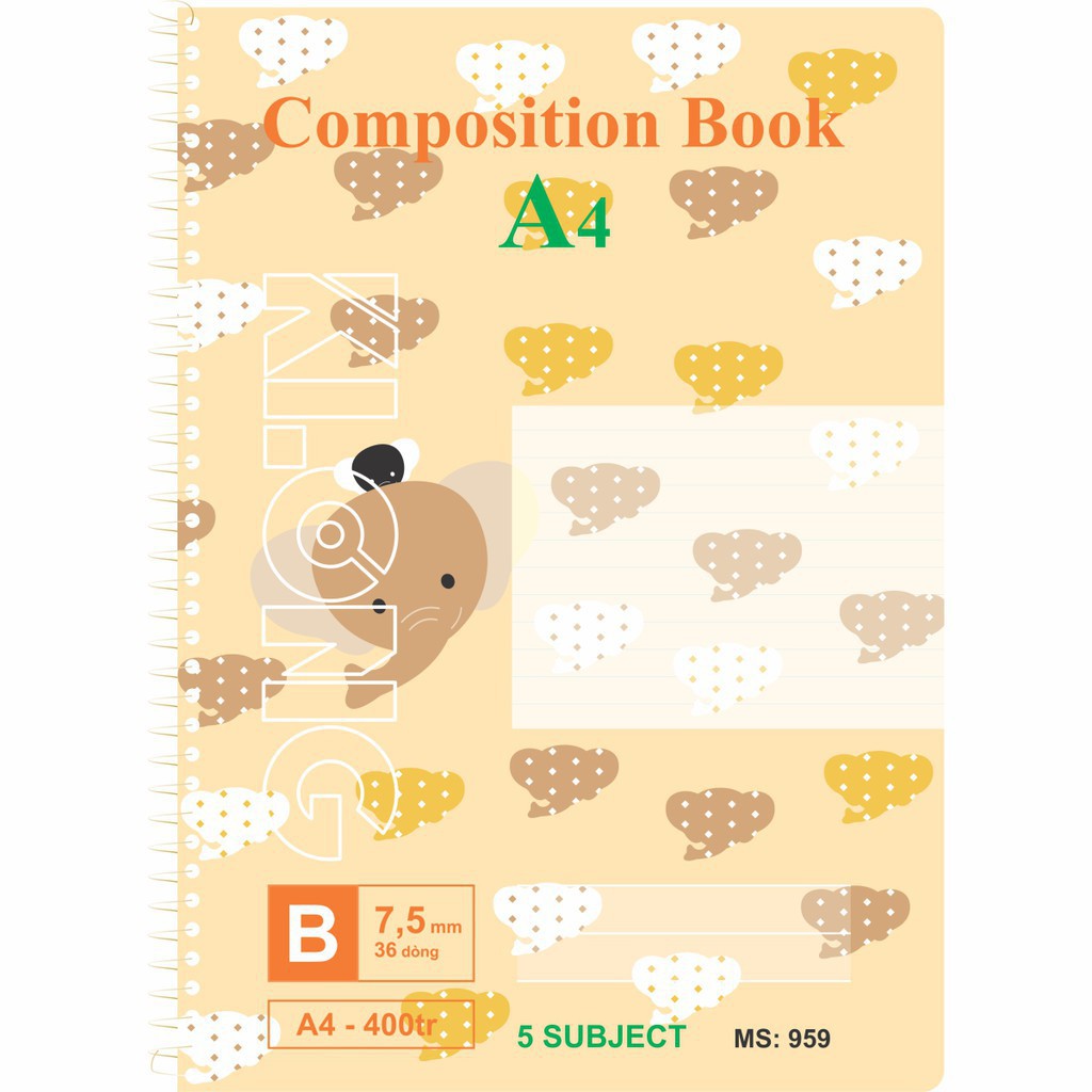 Sổ lò xo đơn Klong Composition Book - 400 trang; MS 959 - khách sỉ ib