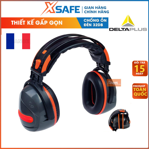 Chụp tai chống ồn Deltaplus Yas Marina điều chỉnh được độ cao có thể gấp gọn (màu xám) Chụp tai chống ồn bảo vệ tai cao cấp từ Pháp - Sản phẩm chính hãng XSAFE