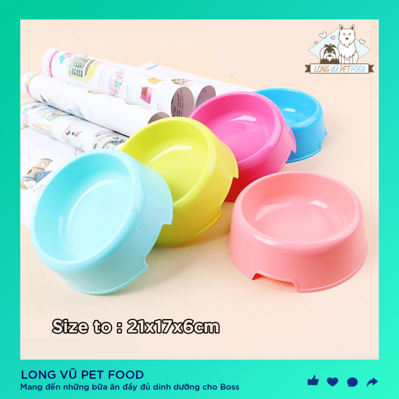 Bát ăn chó mèo (size 15cm) - Bát tròn đơn Chất liệu nhựa / chén ăn chó / bát ăn mèo / bát ăn thú cưng / bát nhựa đơn cho chó / bát cho mèo và chó / bát thú cưng