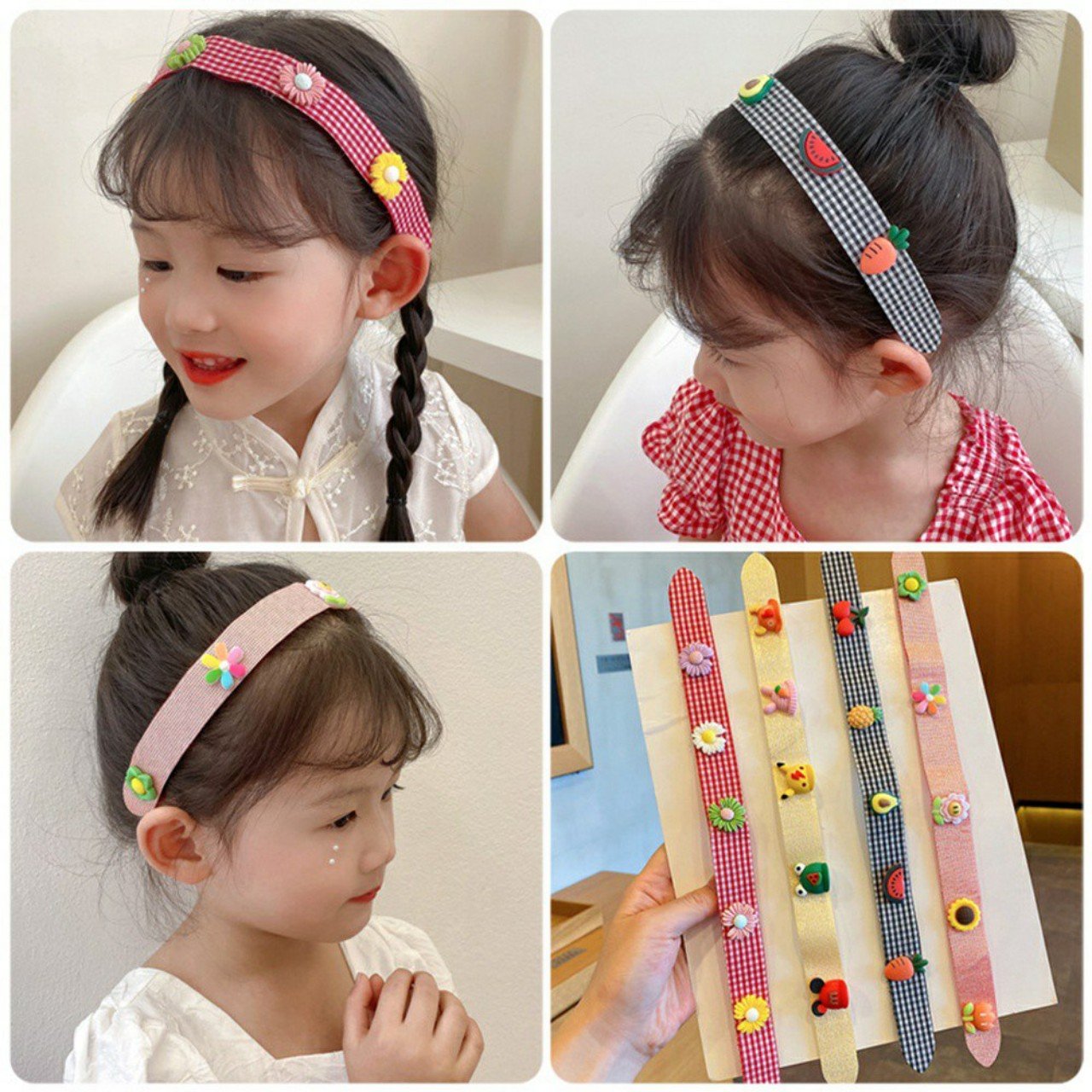 Băng Đô Dán Tóc Mái Cho Bé Hình Hoạt Hình Dễ Thương
