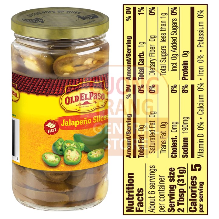 Ớt lát ngâm - old el paso jalapeno slices 340g