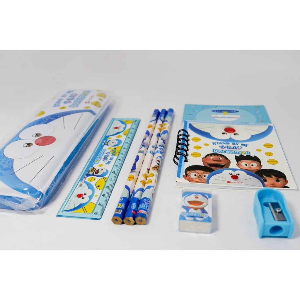 [HCM]Dụng cụ học tập 7 món hình mèo doremon cho bé