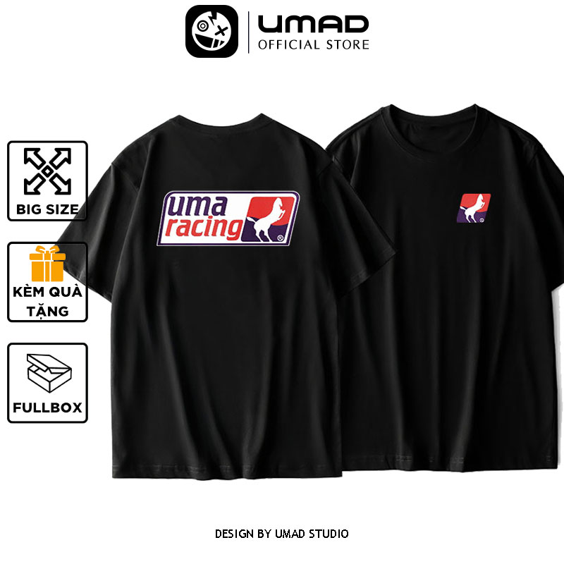 Áo thun nam UMAD racing boy UMA phản quang 7 màu cổ tròn tay ngắn màu đen có bigsize 4XL 100kg mẫu Biker xe độ, xe đua rcb đi phượt chất vải thể thao thoáng mát