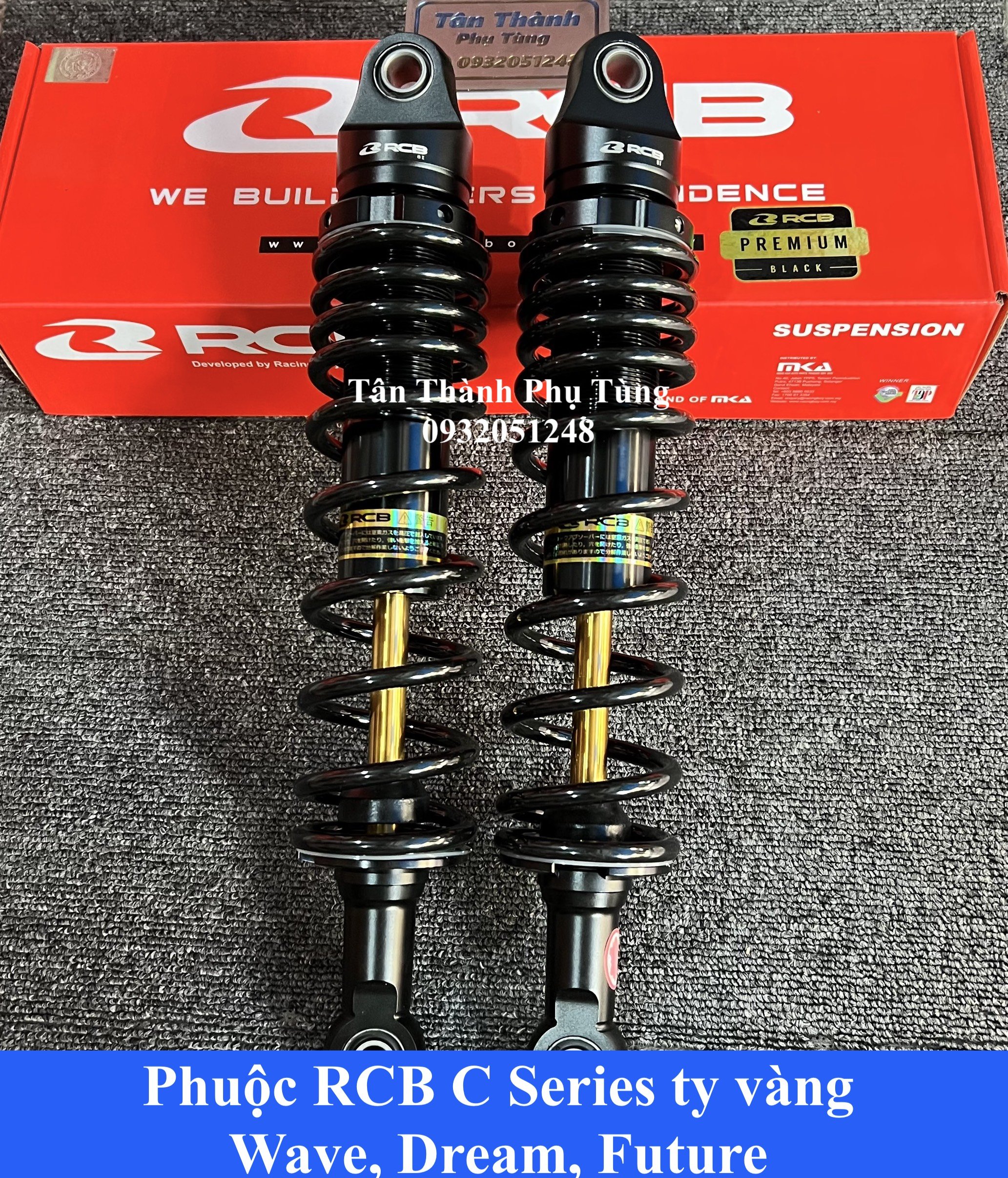 Phuộc RCB C ty vàng Wave, Dream, Future chính hãng