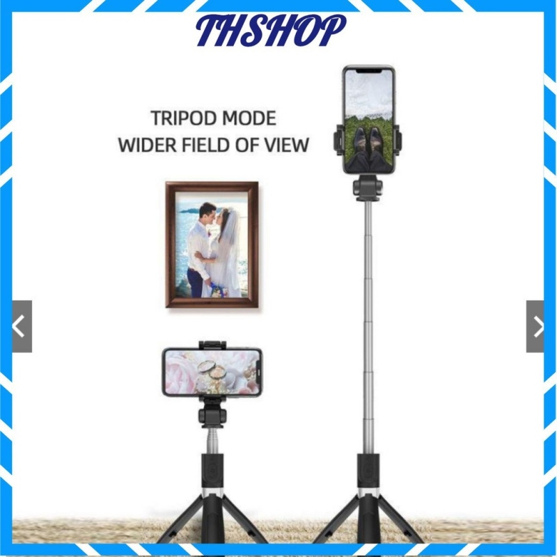 Gậy tự sướng Dễ dàng mang theo nhỏ☊  Gậy Chụp Hình Tự Sướng Bluetooth Selfie Stick Tripod L01