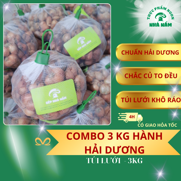 COMBO 3KG Hành Củ Kinh Môn Hải Dương