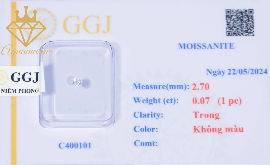 Kim cương nhân tạo gắn răng chân nhọn (Moissanite cao cấp)