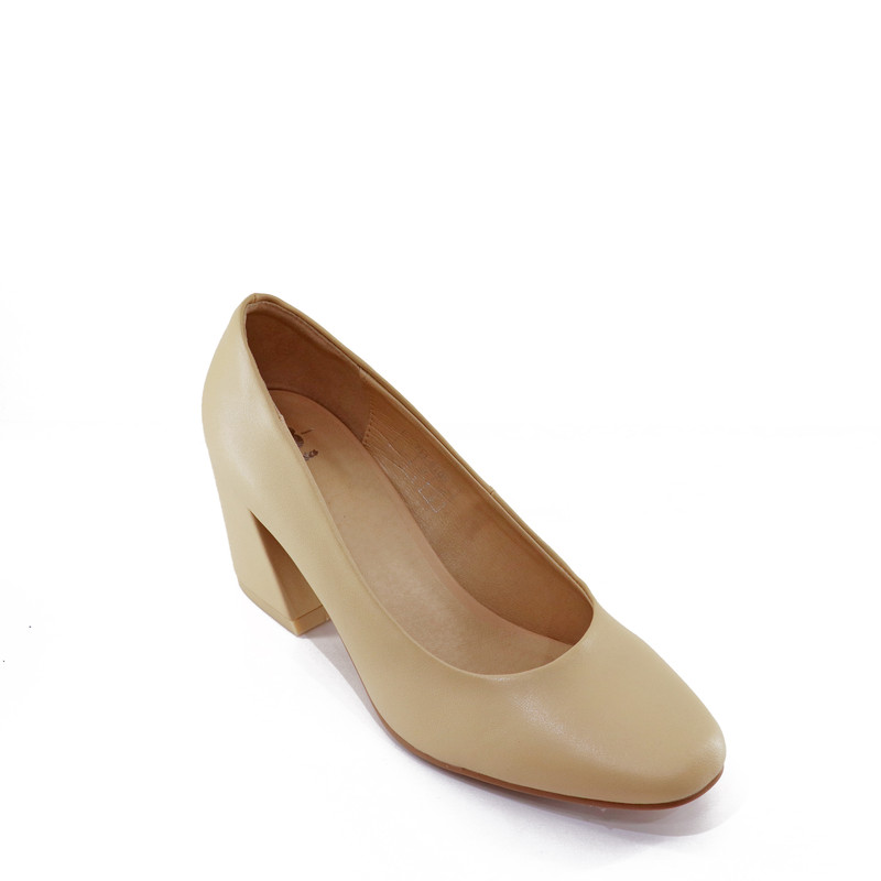 Giày Cao Gót Đế Trụ 7cm Bata 711-8105 Be
