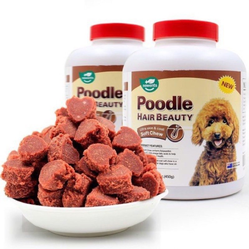 Viên dưỡng lông cho poodle hair beauty, giúp hỗ trợ tốt cho sức khỏe của chó Poodle, đặc biệt là giúp đẹp lông và bảo vệ hạn chế các bệnh ngoài da toàn diện