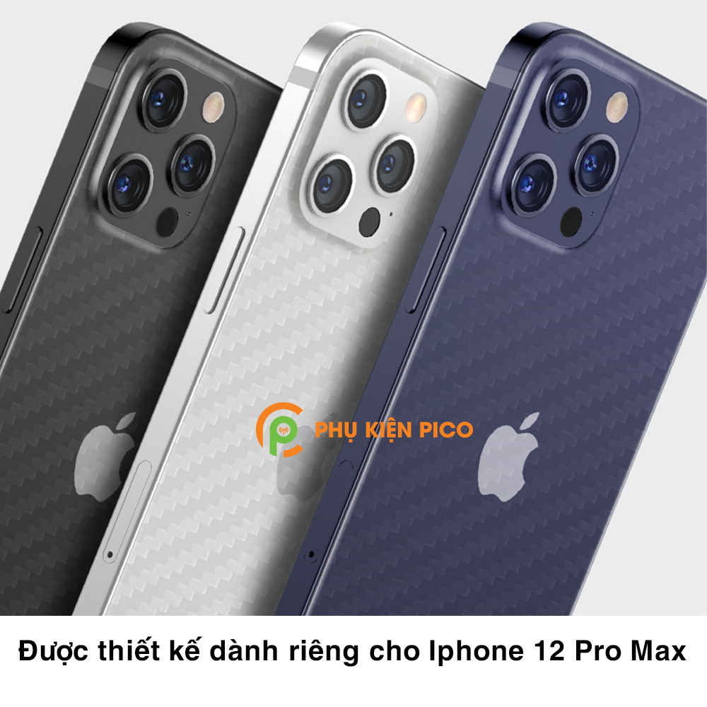 Dán lưng Iphone 12 Pro Max vân carbon 3D tản nhiệt tốt - Dán lưng vân carbon Iphone 12 Pro Max - Dán lưng Iphone 12 Series