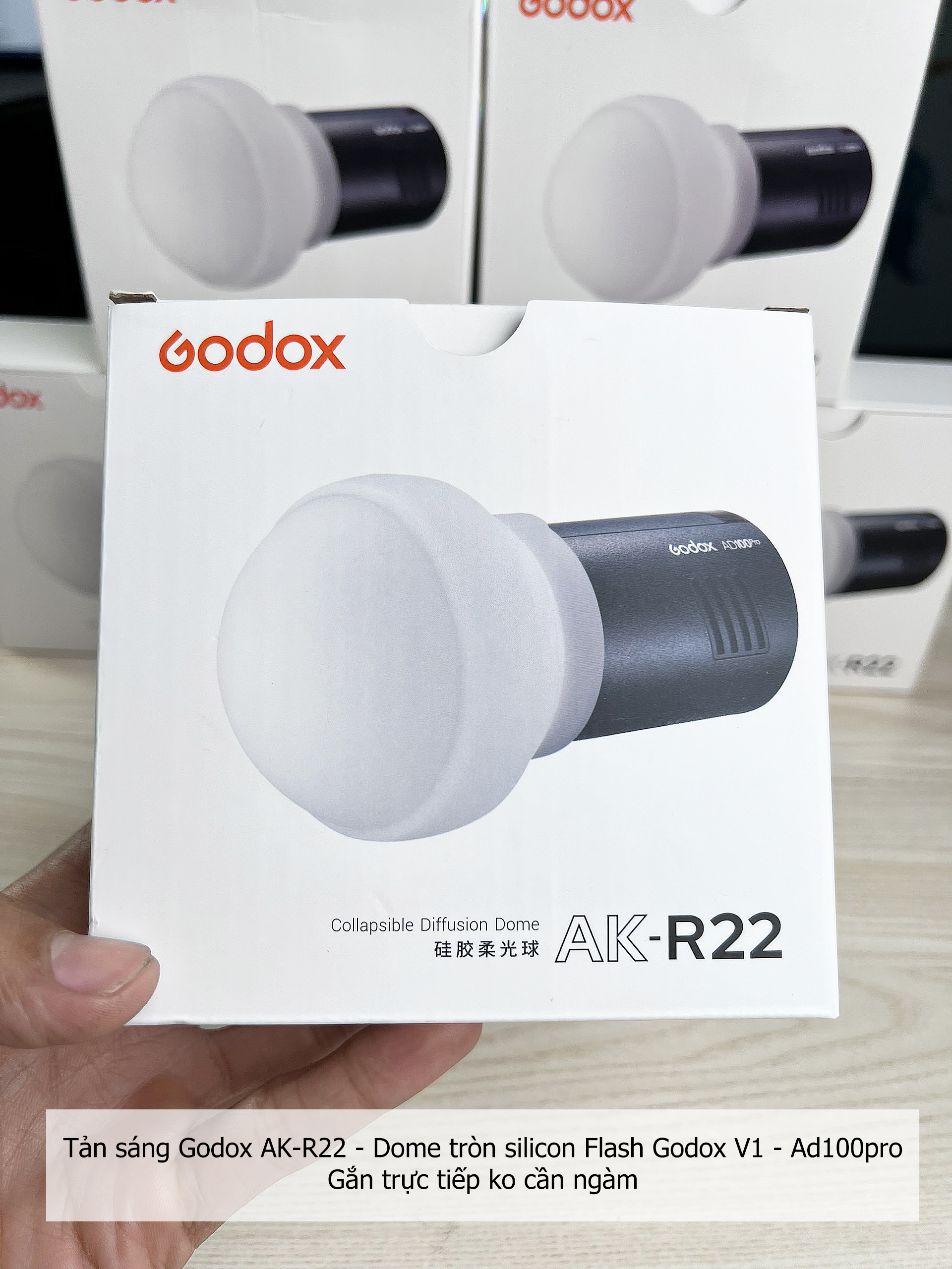 Godox AK-R22 Diffuser Dome silicon tản sáng Flash Godox V1