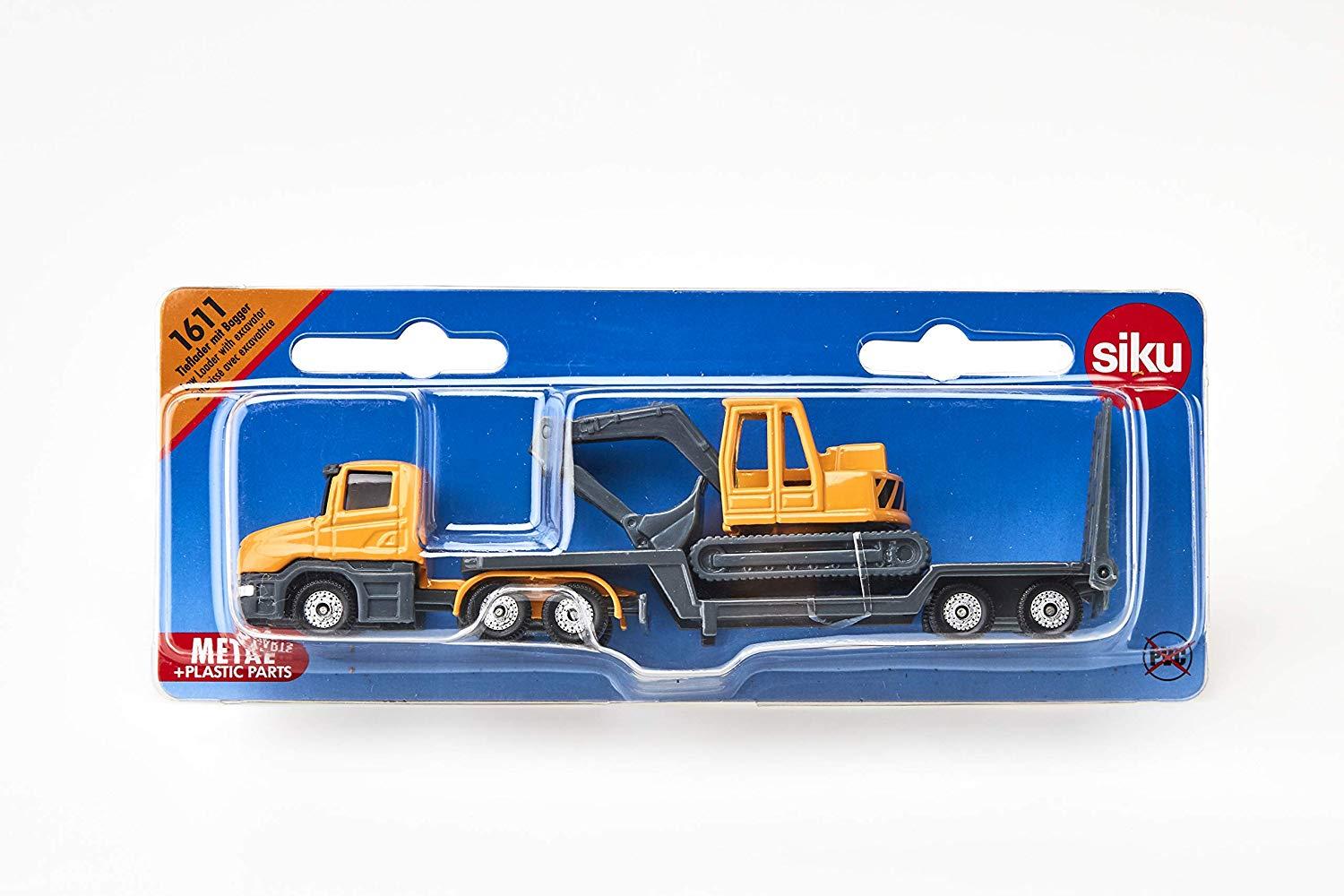 Mô Hình Siku Xe Tải Chở Xe Xúc 1611