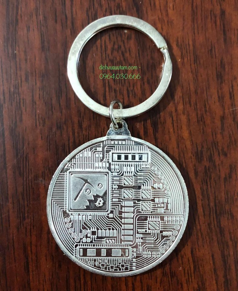 Móc khóa Bitcoin mạ bạc, độc và lạ