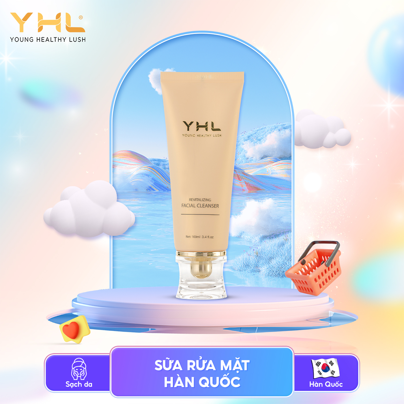 Sữa rửa mặt nhân sâm tảo biển YHL