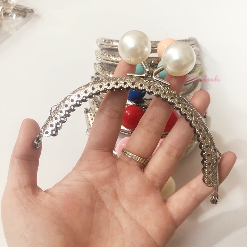 (Có sẵn) Khung túi ví ngọc châu 10.5cm