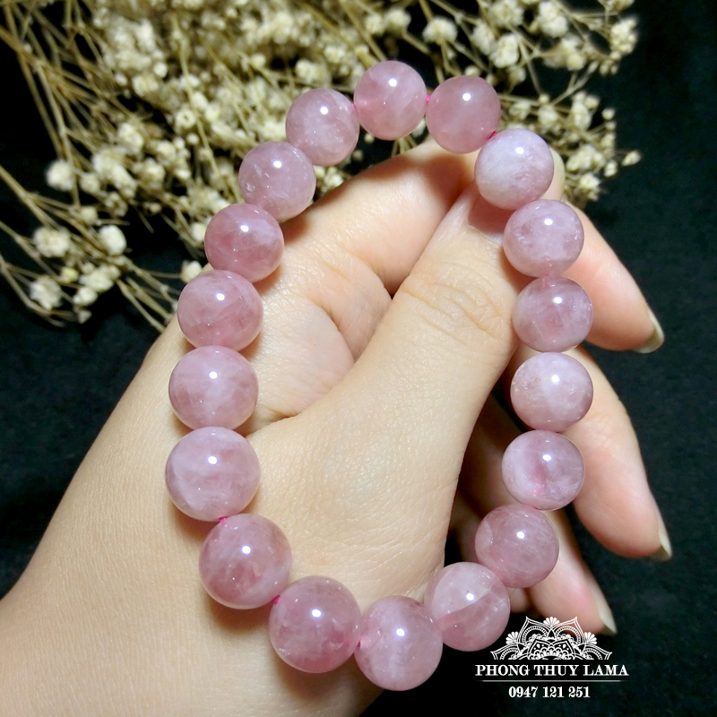 VÒNG TAY ĐÁ THẠCH ANH HỒNG 10MM - 3055