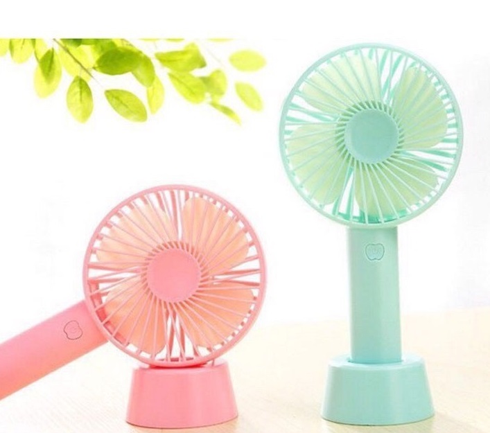 QUẠT MINI CẦM TAY TÍCH ĐIỆN 3 TỐC ĐỘ + PIN + CÁP SẠC