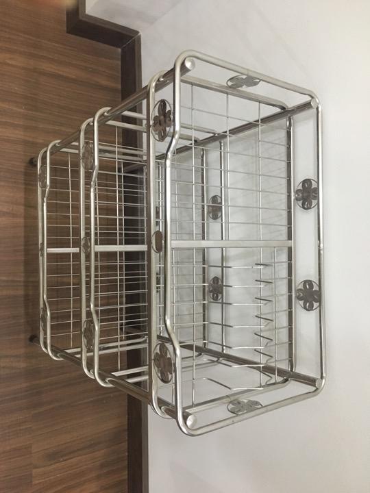 [HCM]KỆ INOX ĐỰNG CHÉN ĐĨA 3 TẦNG